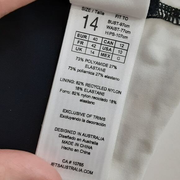 Jets Australia Twist Front Bikini Top High Rise Bottoms Two Piece Swimsuit Sz 10 - Picture 9 of 14